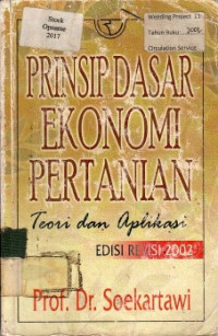 Prinsip Dasar Ekonomi Pertanian : Teori dan Aplikasi