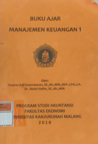 Buku Ajar : Manajemen Keuangan 1