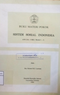 Buku Materi Pokok Sistem Sosial Indonesia