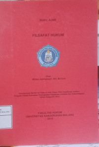 Buku Ajar : Filsafat Hukum