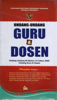 Image of Undang-undang Republik Indonesia Nomor 14 Tahun 2005 Tentang Guru dan Dosen