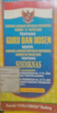 Undang-Undang Republik Indonesia Nomor 14 Tahun 2005 Tentang Guru dan Dosen