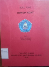 Buku Ajar: Hukum Adat