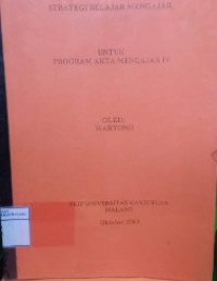 Strategi Belajar Mengajar Untuk Program Akta Mengajar IV