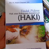 Tindak Pidana hak Atas Kekayaan Intelektual (HAKI)